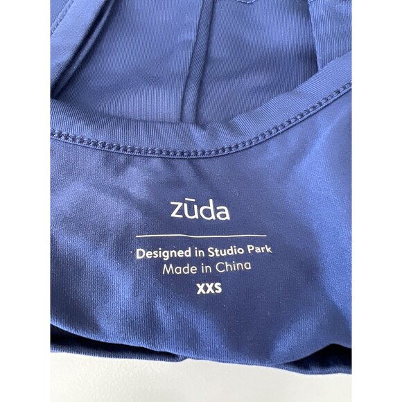 Zuda Z Cool 2 Pack of Tanks Tops Women XXS Navy Heather Teal Polyester Blend NEW - Picture 5 of 8